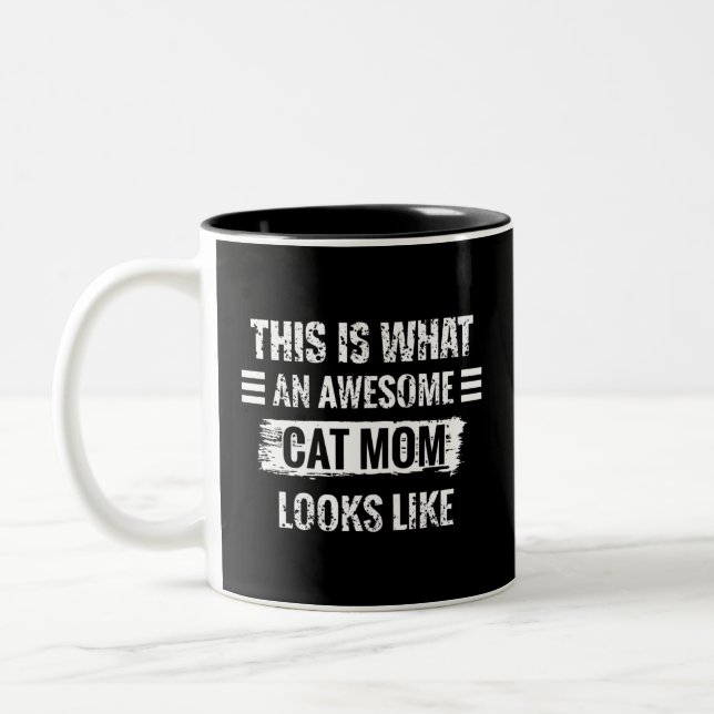 Cat Mamma Två-Tonad Mugg (Vänster)