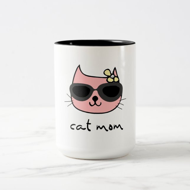 Cat Mamma Två-Tonad Mugg (Center)