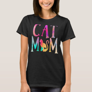 Cat Mamma Vatten Färg Funny Cat Owner Woman Mor T Shirt