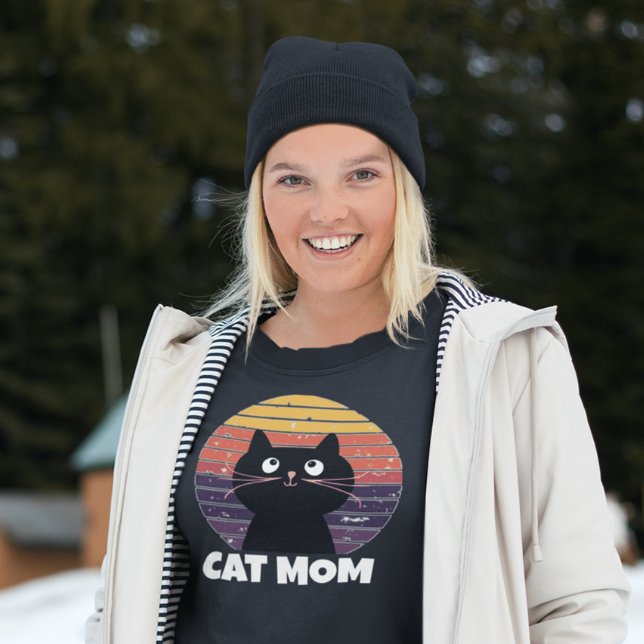 CAT MAMMA VINTAGE RETRO STIL T-Shirts Hoodie (Skapare uppladdad)