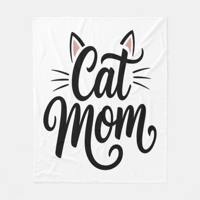Cat Mamma Whiskers och Öron Fleecefilt (Framsidan)