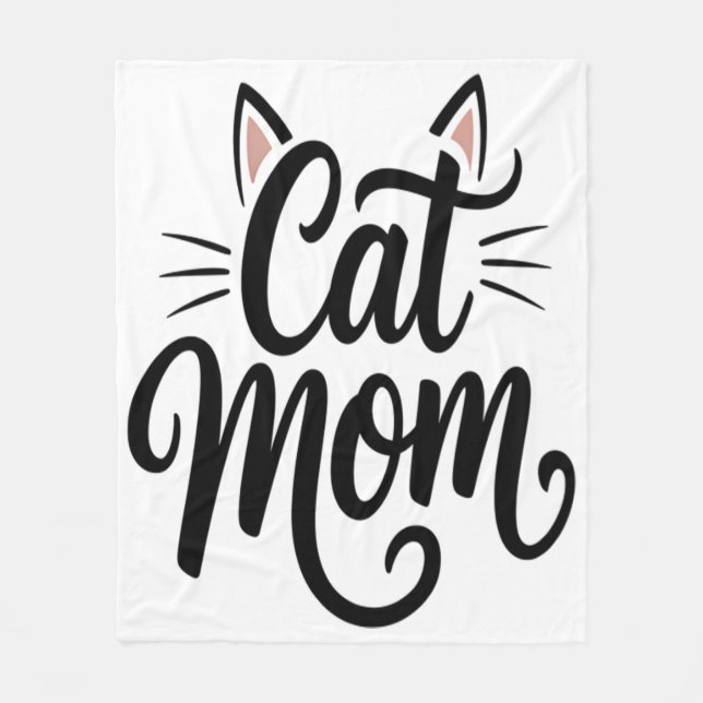 Cat Mamma Whiskers och Öron Fleecefilt (Framsidan)