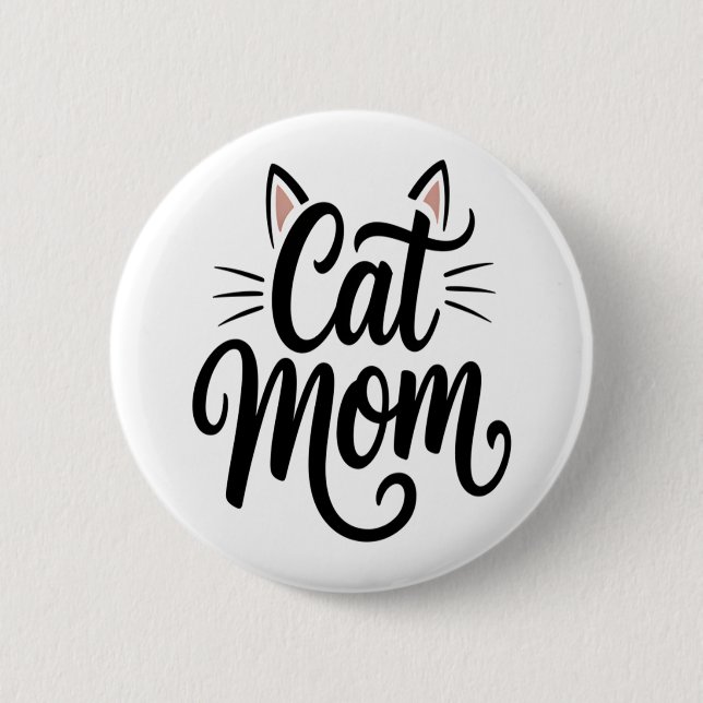 Cat Mamma Whiskers och Öron Knapp (Framsida)