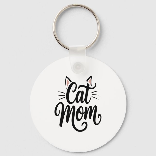 Cat Mamma Whiskers och Öron Nyckelring (Framsida)