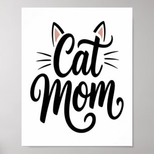 Cat Mamma Whiskers och Öron Poster