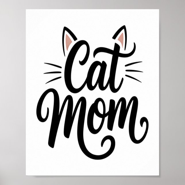Cat Mamma Whiskers och Öron Poster (Framsidan)