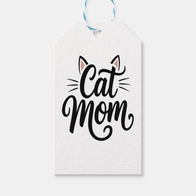 Cat Mamma Whiskers och Öron Presentetikett (Framsidan)
