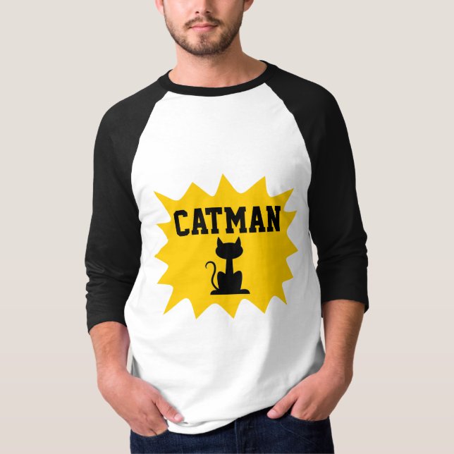 CAT MAN CATMAN MANAR Retro T-Shirts (Framsida)