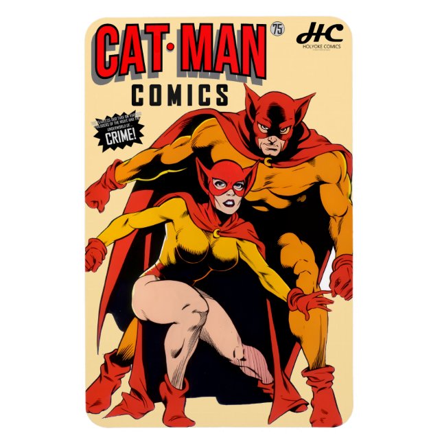 CAT-MAN Serietidningar Retro Magnet (Vertikal)