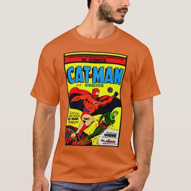 Cat-Man Tecknads T-Shirt (Framsida)