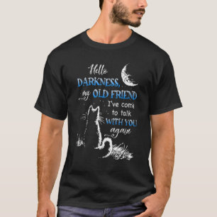 Cat Måne Hej Mörker min gamla vän Nattkatt Ki T Shirt