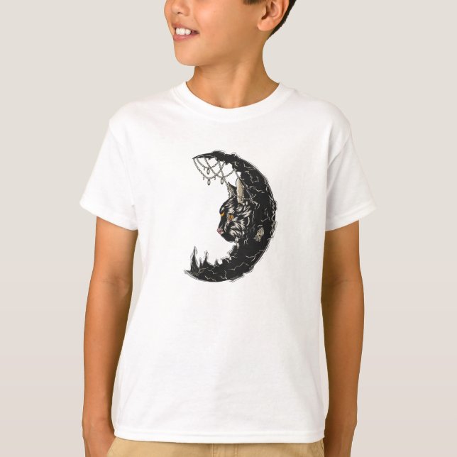 Cat Måne T Shirt (Framsida)