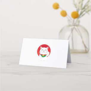 Cat Maneki Neko Japan Lucky Cat Funny Gift Idea Placeringskort