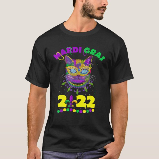Cat Mardi Gras 2022 Cat Lover Kids Girl Boy Manar  T Shirt (Framsida)
