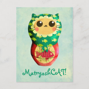 Cat Matryoshka Doll Vykort