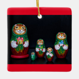 Cat Matryoshka jul Ceramic Ornament