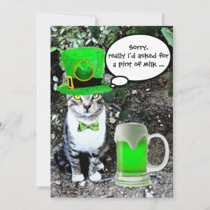 CAT MED GRÖNT IRISH BEER ST PATRICK'S DAY PARTY INBJUDNINGAR