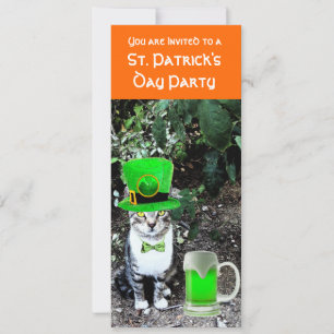 CAT MED GRÖNT IRISH BEER ST PATRICK'S DAY PARTY INBJUDNINGAR