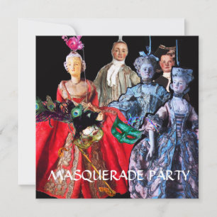 CAT MED HARLEQUIN HAT OCH MASQUERADE PARTY MASKS INBJUDNINGAR