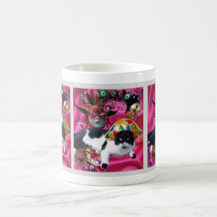 CAT MED HARLEQUIN HAT OCH MASQUERADE PARTY MASKS KAFFEMUGG