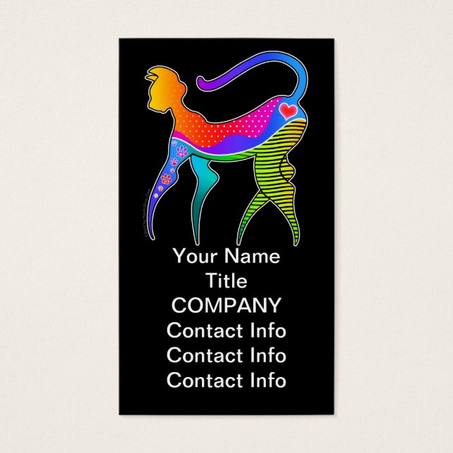 CAT med HEART-AFFÄRSKORT - GIFT-MÄRKRE Visitkort (Framsidan)