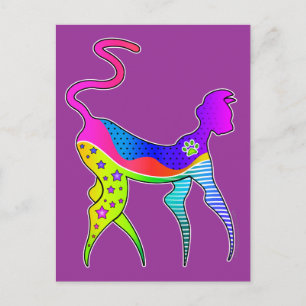 CAT med STARS POSTCARD Vykort