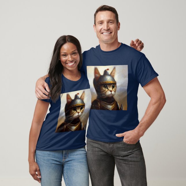 Cat Medieval Knight T Shirt (Unisex)