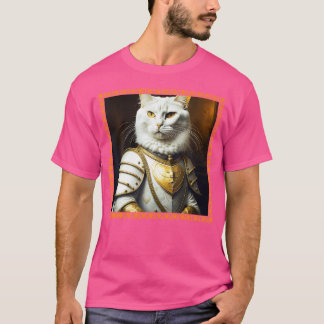 Cat Medieval Porträtt Renaissance Oljemålning Pet T Shirt