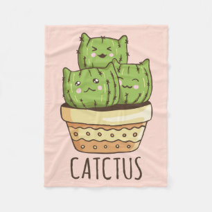 Cat Meets Cactus Fleecefilt