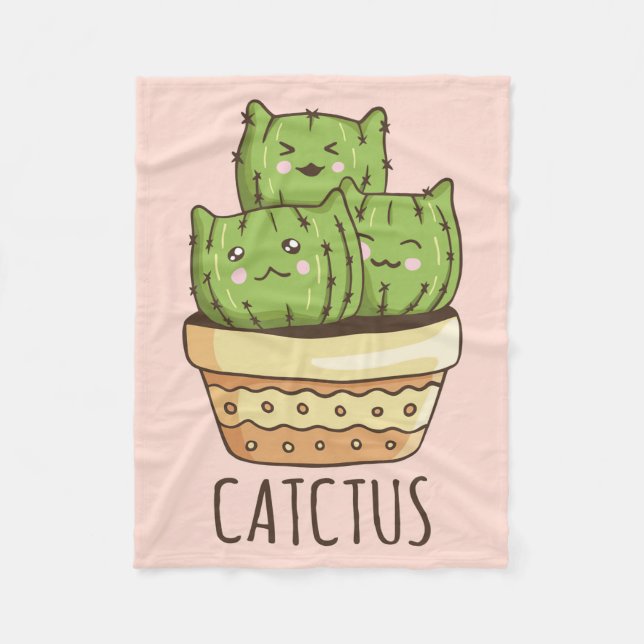 Cat Meets Cactus Fleecefilt (Framsidan)
