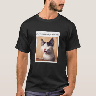 Cat Meme Bourbon Drinker Alcohol T Shirt