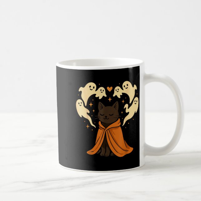 Cat Meme Soky Cute Black Halloween  Kaffemugg (Höger)