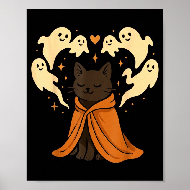 Cat Meme Soky Cute Black Halloween  Poster (Framsidan)