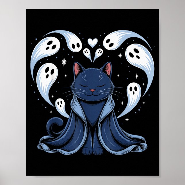 Cat Meme Wizard Soky Fantasy Kitty  Poster (Framsidan)