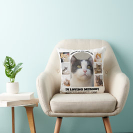 Cat Memorial 7 Photo Collage Pet Tribute Template Kudde