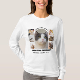 Cat Memorial 7 Photo Collage Pet Tribute Template T Shirt