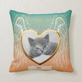 Cat Memorial Angel Vingar Photo Personlig Kudde