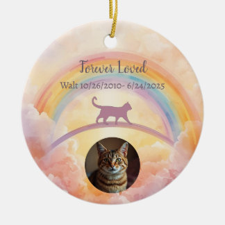 Cat Memorial Ceramic Ornament Rainbow Bridge