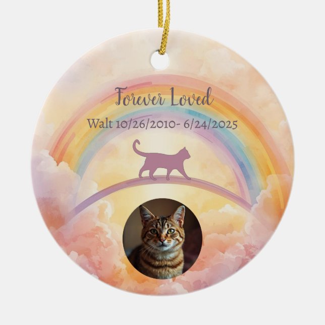 Cat Memorial Ceramic Ornament Rainbow Bridge (Framsidan)