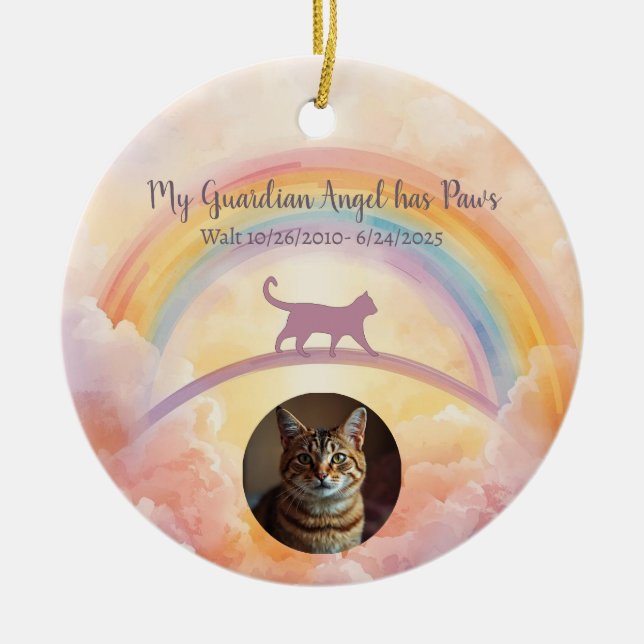 Cat Memorial Ceramic Ornament Rainbow Bridge (Framsidan)