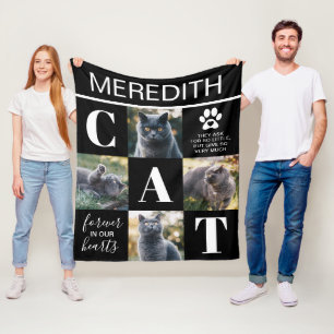 Cat Memorial Gift Foto för sällskapsdjursförlust Fleecefilt