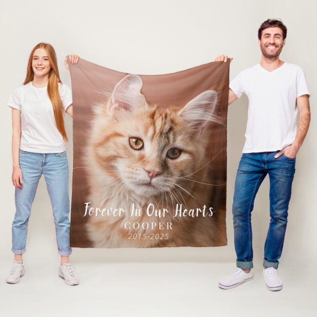 Cat Memorial Gift | Pet Loss Keepsake Fleece Blank (På plats)