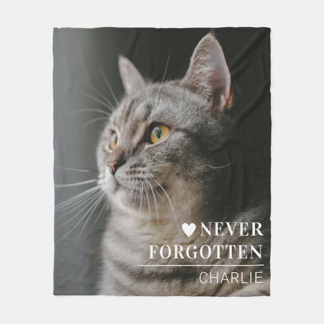 Cat Memorial Gift | Pet Loss Keepsake Fleecefilt (Framsidan)