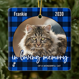 Cat Memorial Pet Loss Red Play Keepsaké Photo Julgransprydnad Keramik