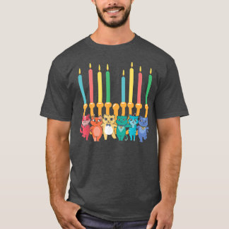 Cat Menorah Hanukkah Chanukah Pajama Costume for J T Shirt