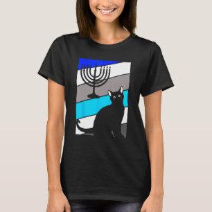Cat Menorah Hanukkah Cute Kitten Chanukah Jewish H T Shirt