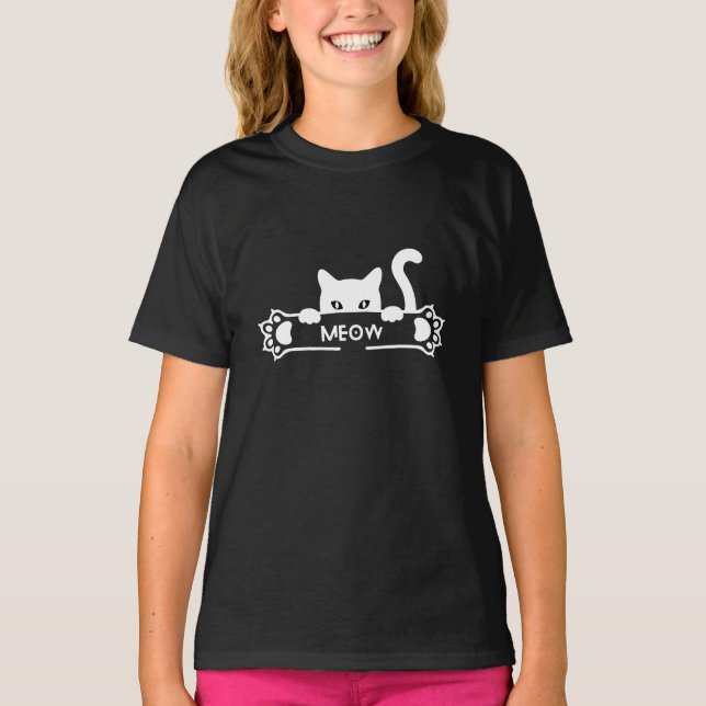 Cat Meow T Shirt (Framsida)