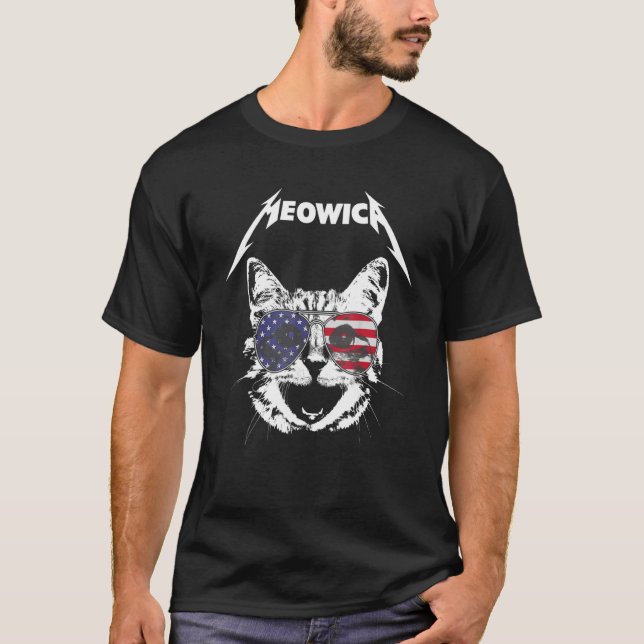 Cat Meowica 4:e juli amerikanska Sten Band T Shirt (Framsida)