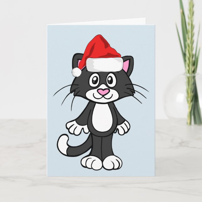 CAT MEOWY CHRISTMAS CARD HELGKORT (Framsida)