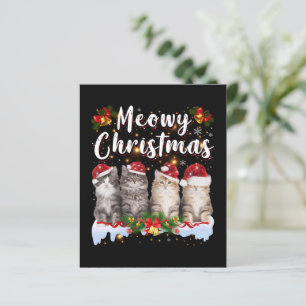 Cat Meowy Family Matching jul Pajamas Santa